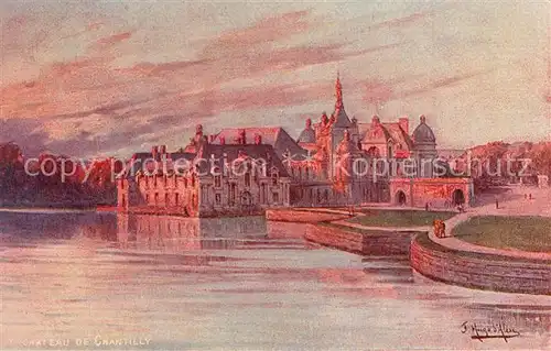 AK / Ansichtskarte Chantilly_Oise Chateau Dessing Kuenstlerkarte 