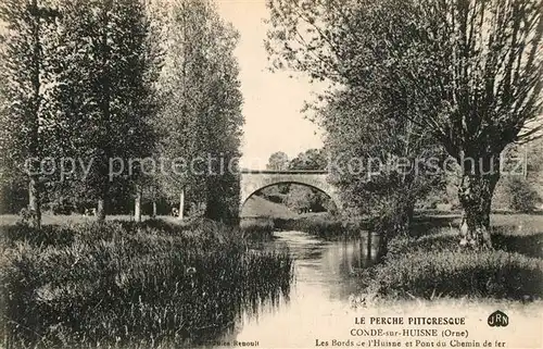 AK / Ansichtskarte Conde sur Huisne Les bords de l Huisne Pont du Chemin de fer Conde sur Huisne