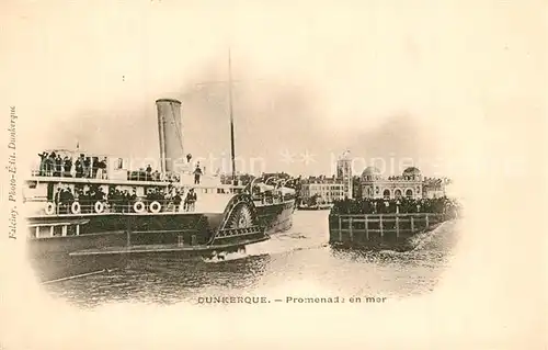 AK / Ansichtskarte Dunkerque Promenade en mer Bateau Dunkerque