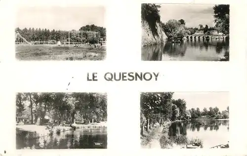 AK / Ansichtskarte Le_Quesnoy_Nord La plage vue sur les remparts etang du Pont Rouge Le_Quesnoy_Nord