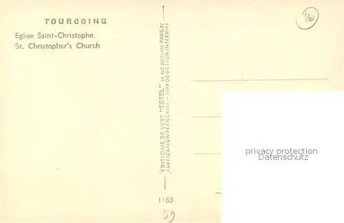 AK / Ansichtskarte Tourcoing_Nord Eglise Saint Christophe Tourcoing Nord