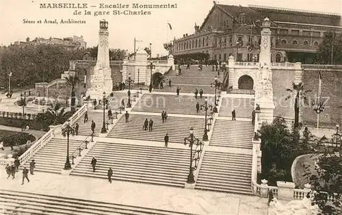 Marseille_Bouches du Rhone Escalier Monumental de la gare St. Charles Marseille