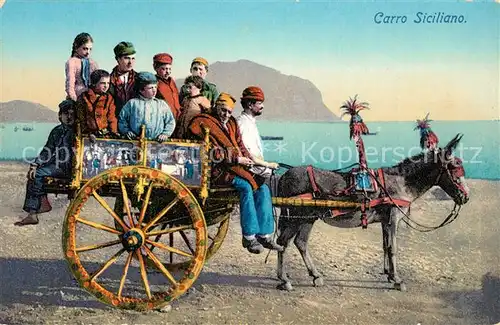 AK / Ansichtskarte Pferde Carro Siciliano  