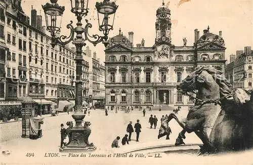 Lyon_France Place des Terreaux Hotel de Ville Lyon France