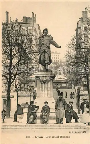 Lyon_France Monument Blandan Statue Lyon France