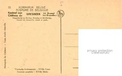 Gaasbeek Chateau ancienne poudriere XVIIIe siecle Gaasbeek