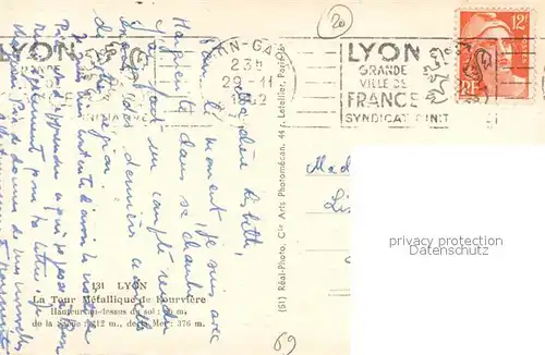 Lyon_France Tour Metallique de Fourviere Lyon France