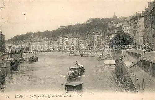 Lyon_France La Saone Quai Saint Vincent Lyon France