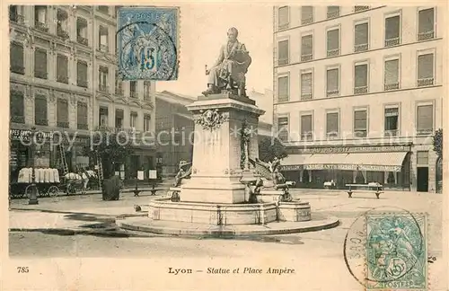Lyon_France Statue et Place Ampere Lyon France