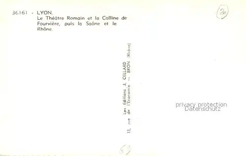 Lyon_France Theatre Romain et la Colline de Fourviere puis la Saone et le Rhone vue aerienne Lyon France
