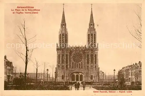 Armentieres Place de la Republique Eglise Notre Dame Armentieres
