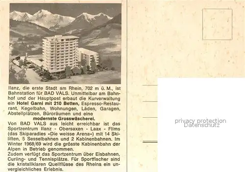 AK / Ansichtskarte Bad_Vals_GR Buero der Kurverwaltung Kurzentrum Ilanz Hotel Garnie Bad_Vals_GR