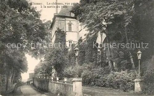 Chimay Le chateau vue prise a la sortie du parc Chimay