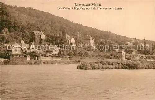 Lustin sur Meuse Les Villas a la pointe nord de lile vue vers Lustin Lustin sur Meuse