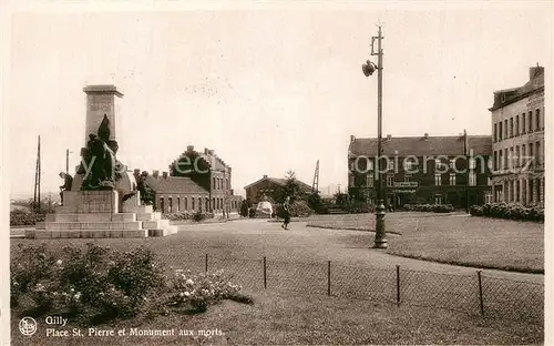 Gilly Place St Pierre et Monument aux morts Gilly