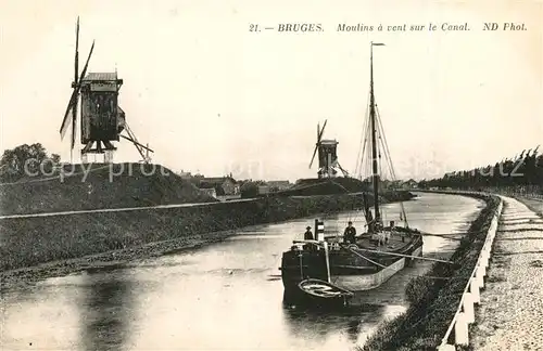 Bruges_Brugge_Flandre Moulins a vent sur le Canal 