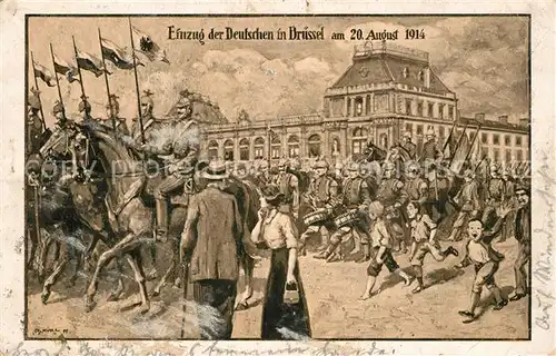 Bruessel_Bruxelles Einzug der Deutschen am 20 Aug 1914 Bruessel_Bruxelles