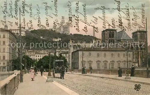 Lyon_France Pont Tilsitt et Fourviere Lyon France