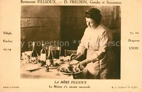 Lyon_France Restaurant Fillioux Gendre et Successeur La Maison na aucune succursale Lyon France