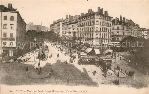 Lyon_France Place du Pont Cours Gambetta et de la Liberte Lyon France