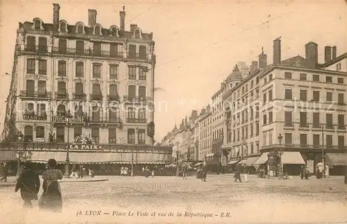 Lyon_France Place Le Viste et rue de la Republique Lyon France