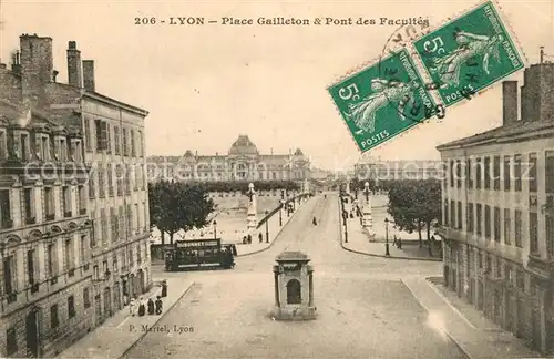 Lyon_France Place Gailleton et Pont des Facultes Lyon France