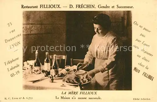 Lyon_France Restaurant Fillioux La Maison na aucune succursale Lyon France