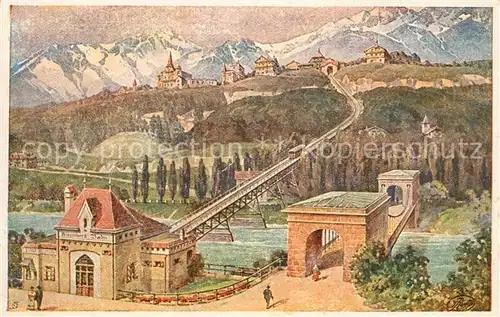 AK / Ansichtskarte Innsbruck Hungerburgbahn Kuenstlerkarte Innsbruck