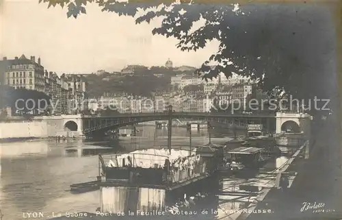 Lyon_France La Saone Pont de la Feuillee Coteau de la Croix Rousse Lyon France