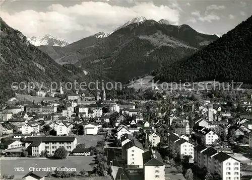 AK / Ansichtskarte Chur_GR Panorama mit Weisshorn Chur_GR