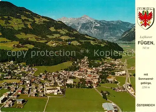 AK / Ansichtskarte Fuegen mit Sonnwendgebirge Fliegeraufnahme Fuegen