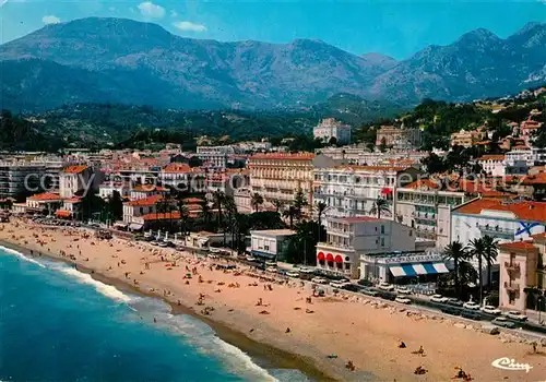 Menton_Alpes_Maritimes Residence Le Balmoral Plage Montagnes vue aerienne Menton_Alpes_Maritimes