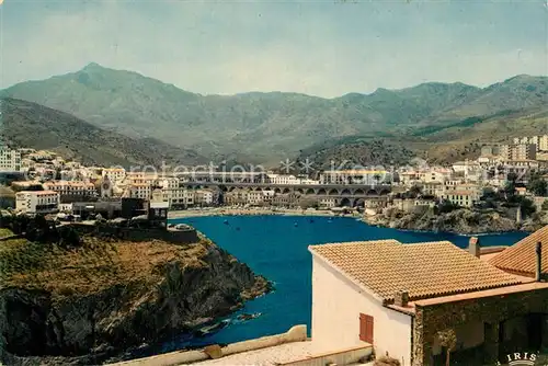 Cerbere Vue de la plage vers la frontiere espagnole Cerbere