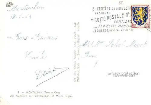 Montauban Vue generale sur Villebourbon et Musee Ingres Montauban