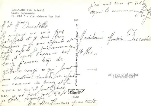 Vallauris Centre helio marin vue aerienne Vallauris