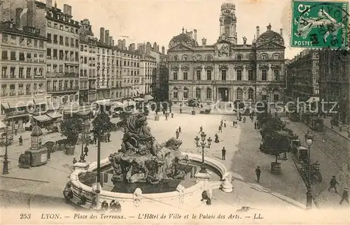 Lyon_France Place des Terraux Hotel de Ville et Palais des Arts Lyon France