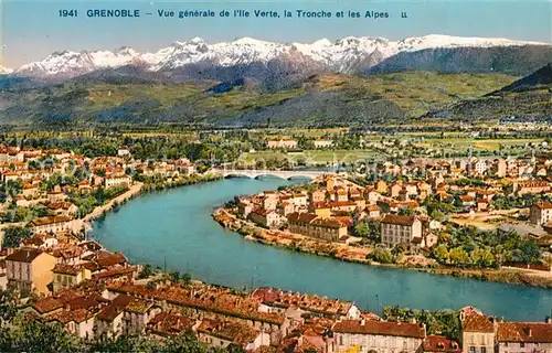 Grenoble Vue generale de l`Ile Verte et les Alpes Grenoble