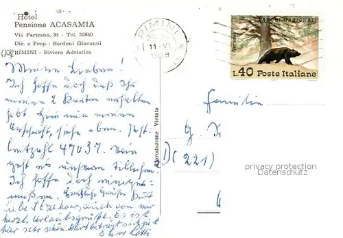 Rimini Hotel Pensione Acasamia Rimini