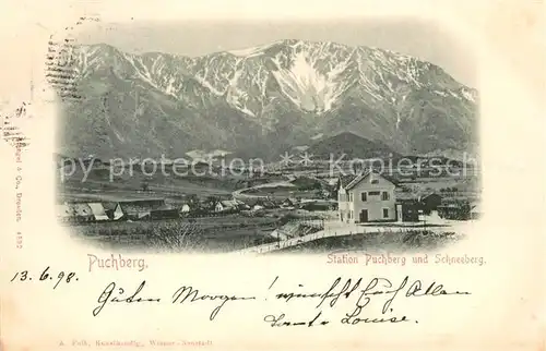 AK / Ansichtskarte Puchberg_Schneeberg Station Puchberg und Schneeberg Puchberg Schneeberg