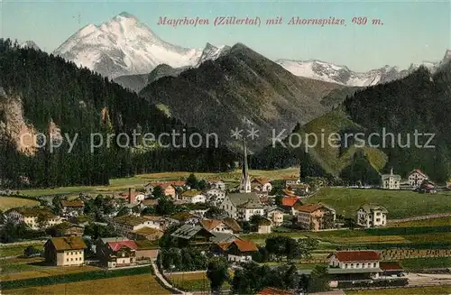 AK / Ansichtskarte Mayrhofen_Zillertal mit Ahornspitze Mayrhofen_Zillertal