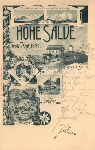 AK / Ansichtskarte Hohe_Salve Tirols Rigi Gr Glockner Gr Venediger Gasthaus zum Thenn Hopfgarten Hohe_Salve