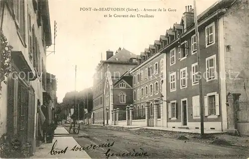 Pont de Beauvoisin Avenue de la Gare et le Couvent des Ursulines Pont de Beauvoisin
