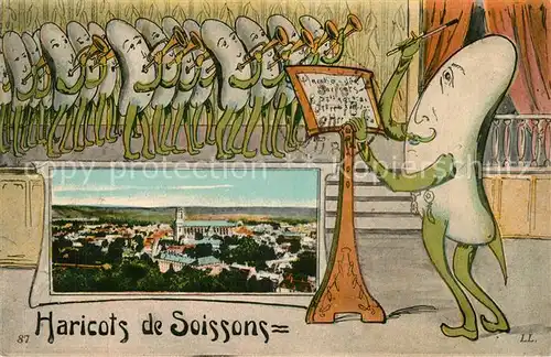 Soissons_Aisne Haricots de Soissons Karikatur Soissons Aisne