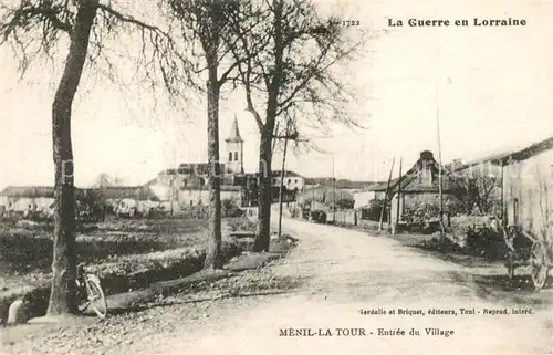 Menil la Tour La Guerre en Lorraine Entree du Village Menil la Tour