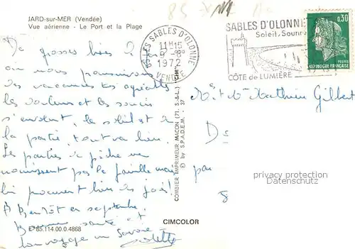 Jard sur Mer Le port et la plage vue aerienne Jard sur Mer