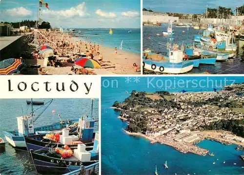 Loctudy Plage de Langoz Port de peche Chalutiers Riviere de Pont l Abbe vue aerienne Loctudy