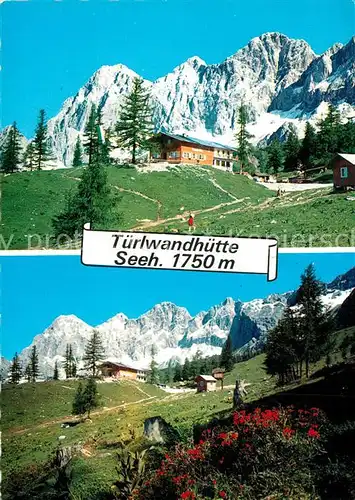 AK / Ansichtskarte Ramsau_Dachstein_Steiermark Tuerlwandhuette Dachsteinsuedwaende Alpenflora Ramsau_Dachstein
