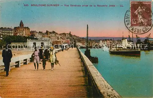 Boulogne sur Mer Vue generale prise de la Nouvelle Jetee Bateaux Boulogne sur Mer