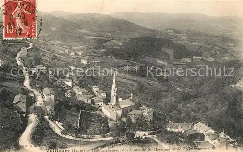 Valfleury Embranchement des Routes de Saint Chamond et de Saint Etienne vue aerienne Valfleury