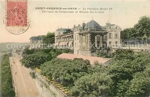 Saint Germain en Laye Pavillon Henri IV Terrasse du restaurant Montee des Grottes Saint Germain en Laye